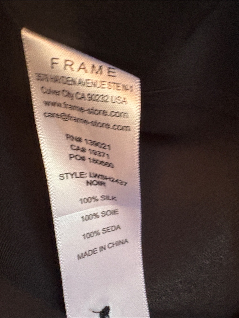 Frame Denim Black Puff-Sleeve Button Front Blouse - Picture 2 of 6